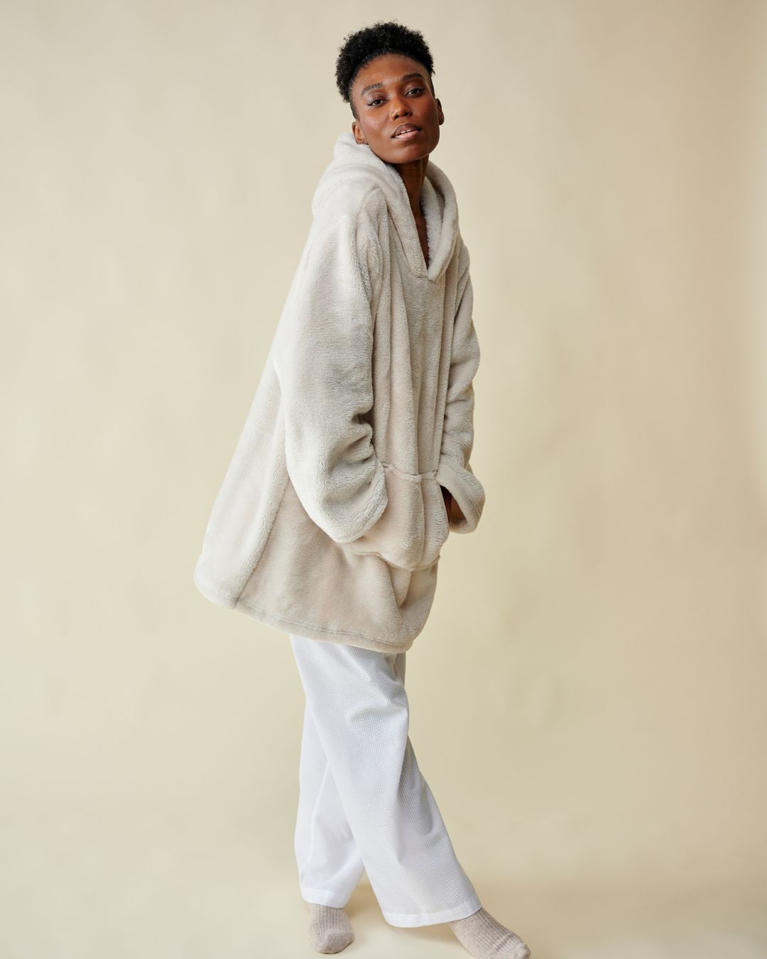 Pull plaid Crème thumbnail 4