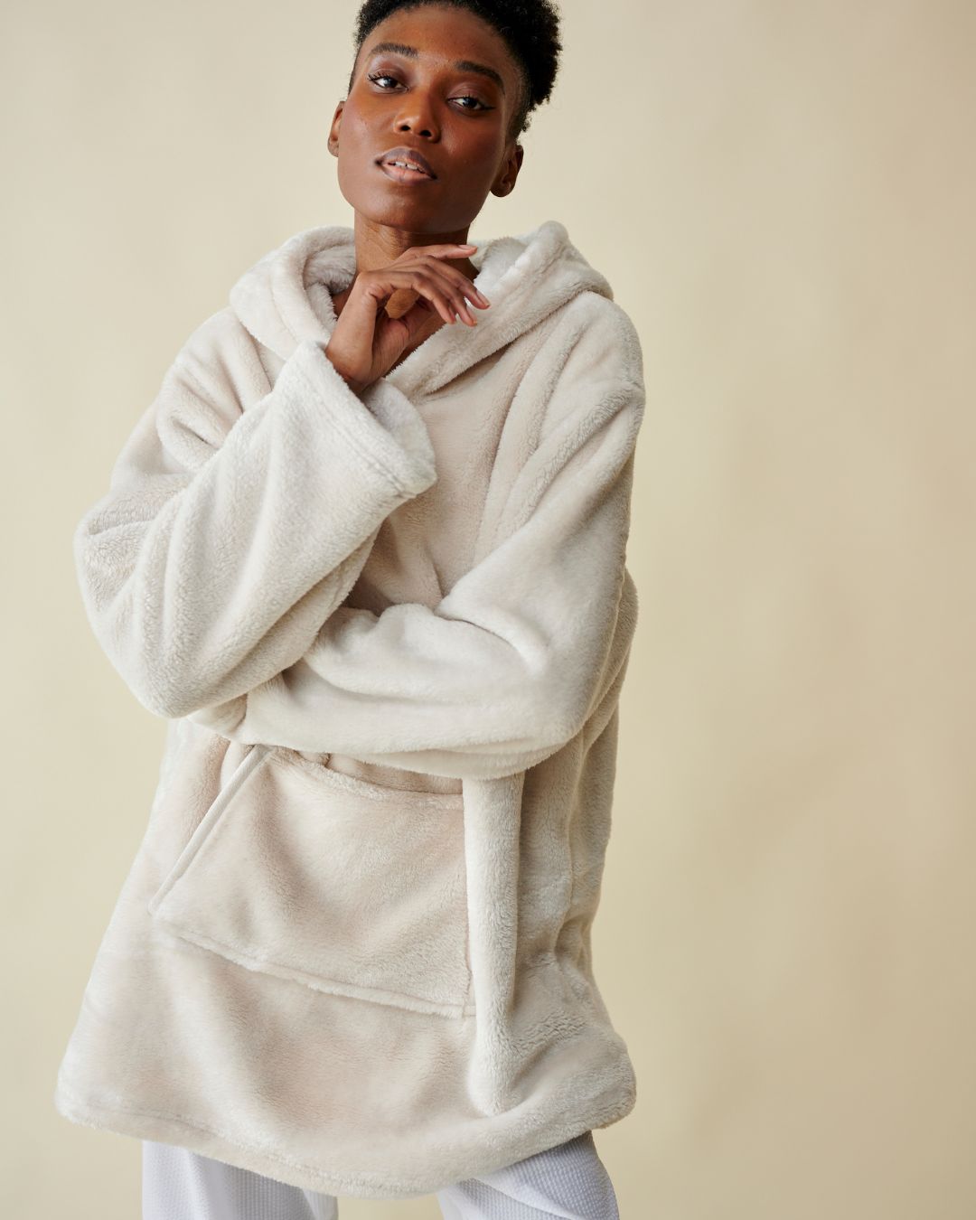 Pull plaid Crème thumbnail 5