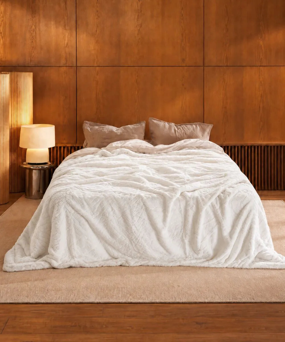 Couvre-Lit Queen Size Ours Blanc