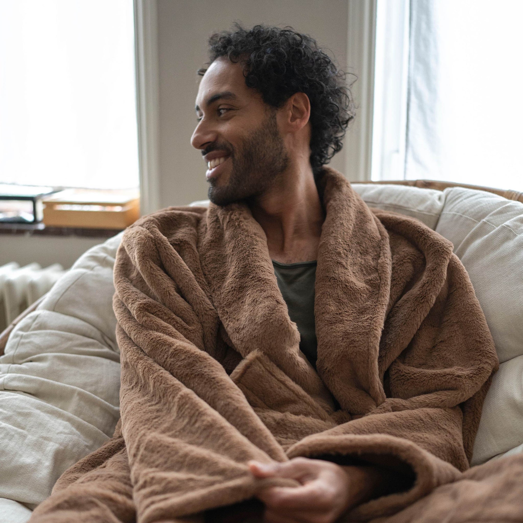 Peignoir Hôtel - fausse fourrure Camel thumbnail 2