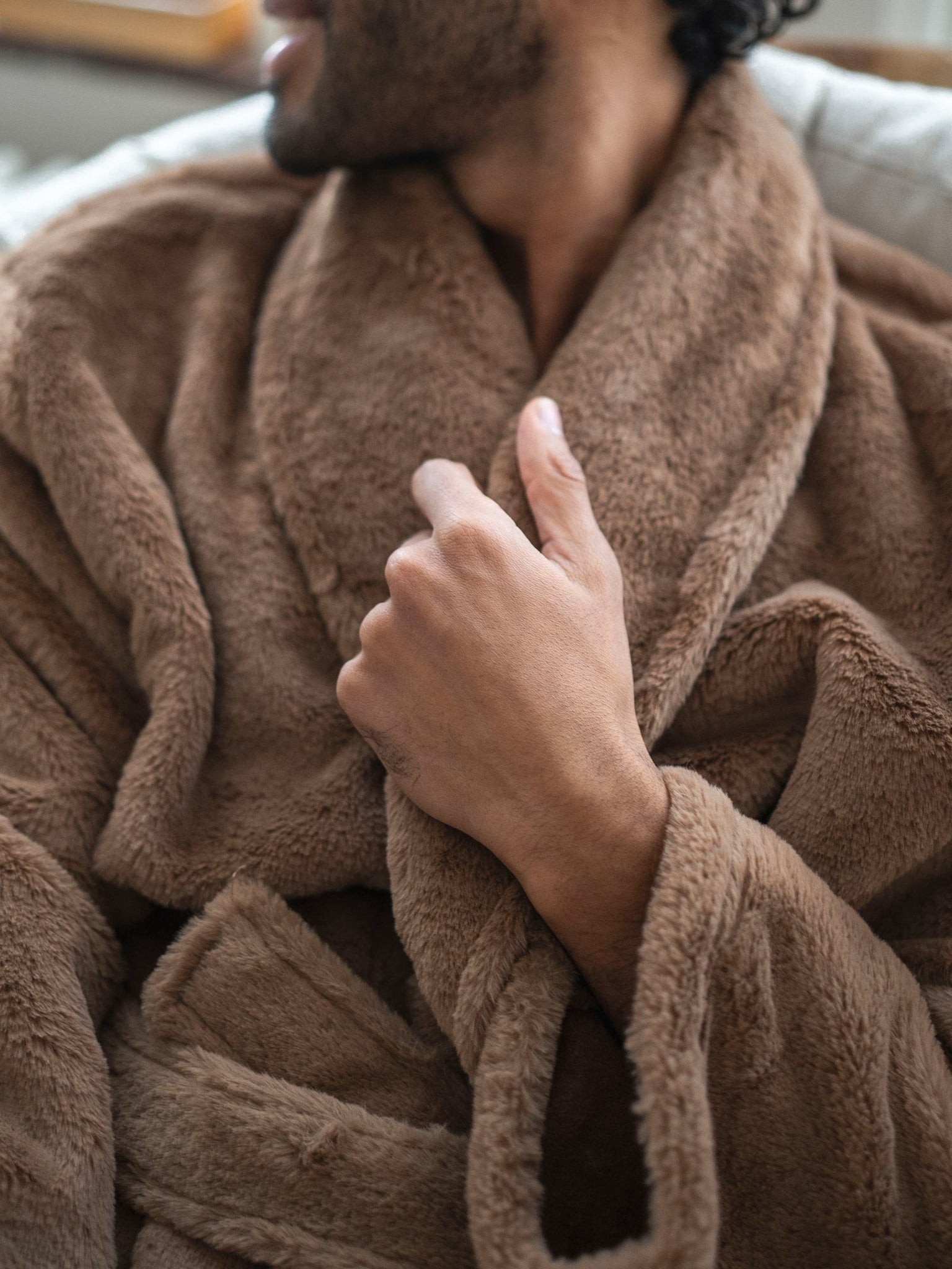 Peignoir Hôtel - fausse fourrure Camel thumbnail 6