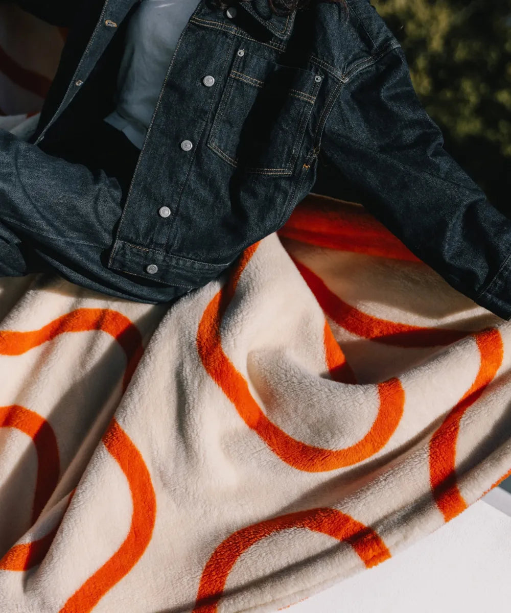 Plaid Polaire - Wavy Orange