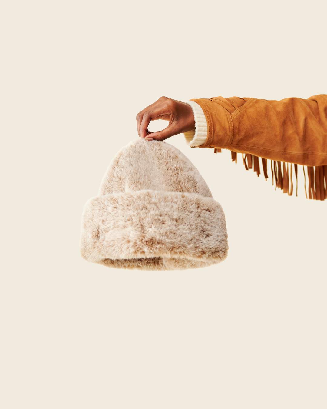 Bonnet fausse fourrure - Marron thumbnail 2