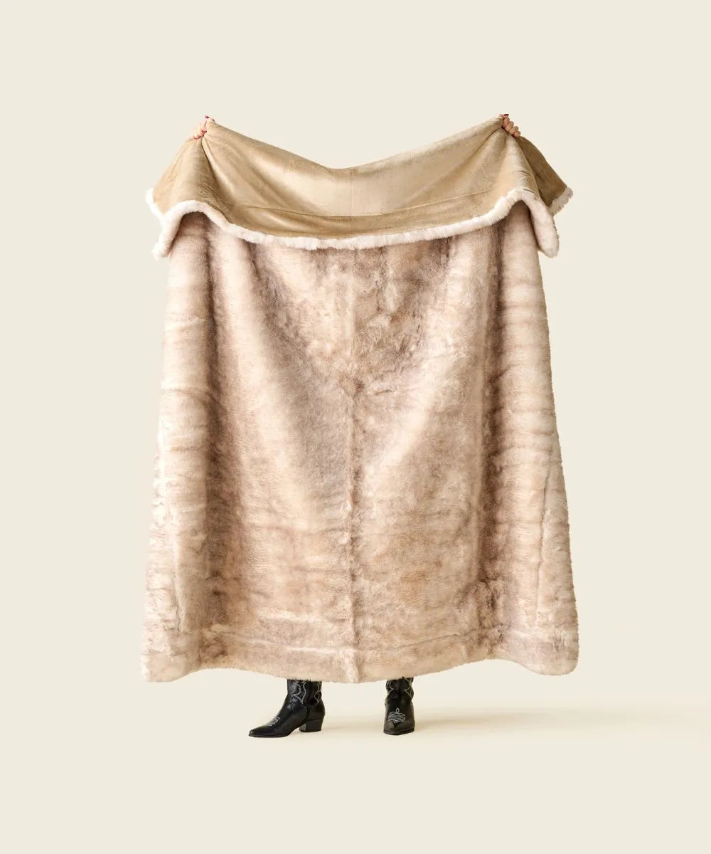 Plaid Fausse fourrure Sensation beige