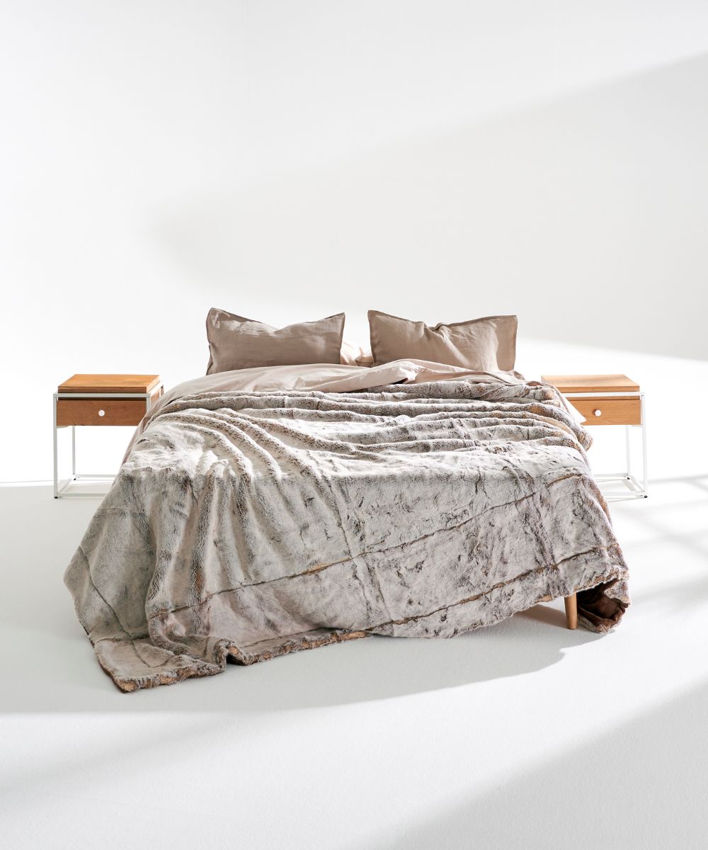 Couvre-lit Fausse fourrure Frisson Naturel marron thumbnail 1