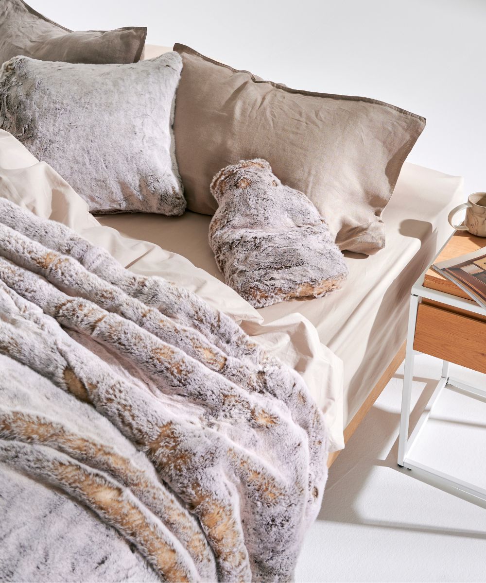 Couvre-lit Fausse fourrure Frisson Naturel marron thumbnail 2