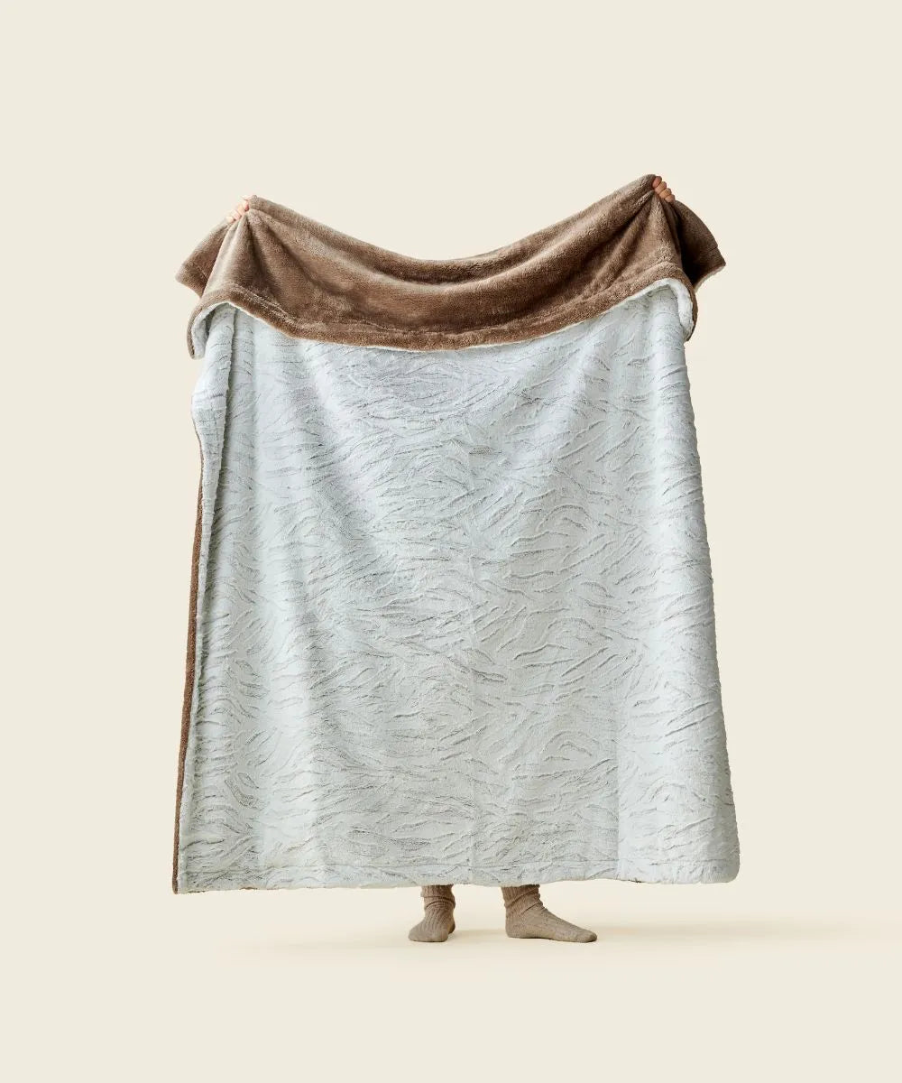 Plaid polaire - Tigre beige