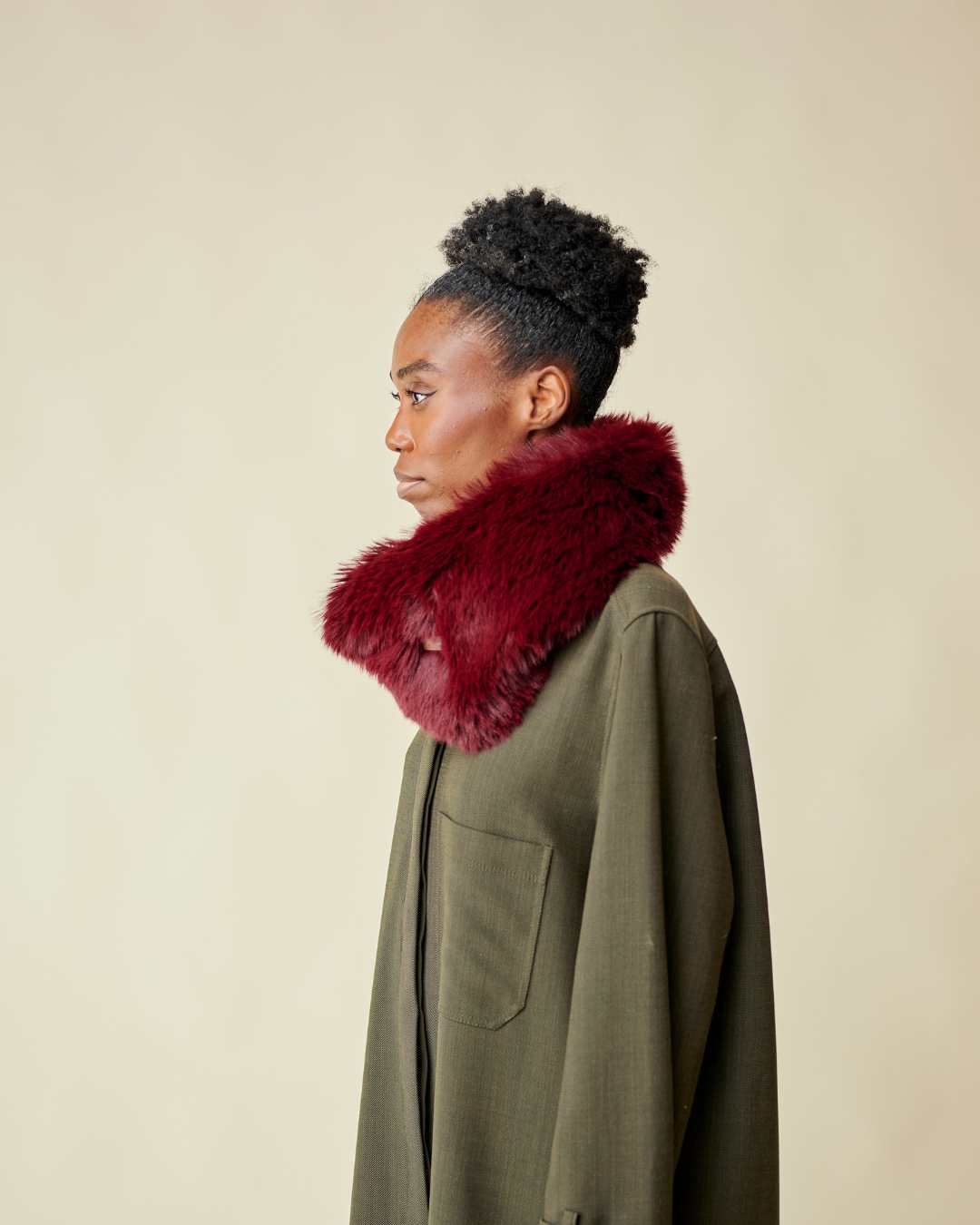 Tour de cou Fausse fourrure - Bordeaux thumbnail 4