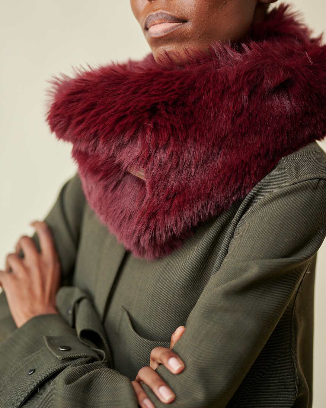 Tour de cou Fausse fourrure - Bordeaux thumbnail 3