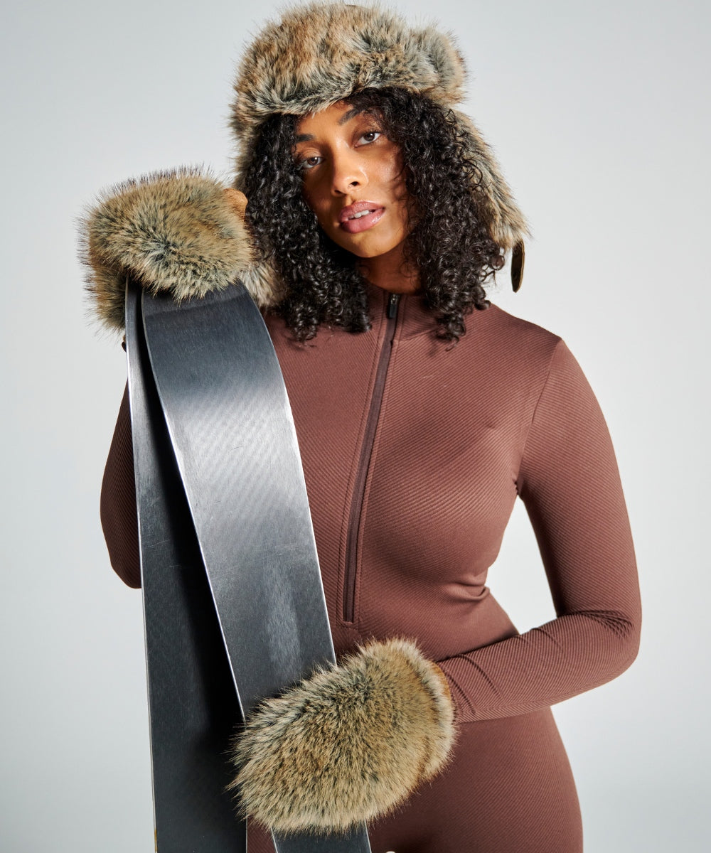 Moufles Fausse fourrure contrastée thumbnail 4