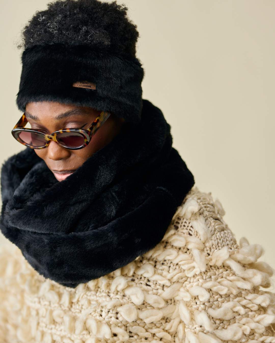 Tour de cou Double fausse fourrure - Noir thumbnail 4