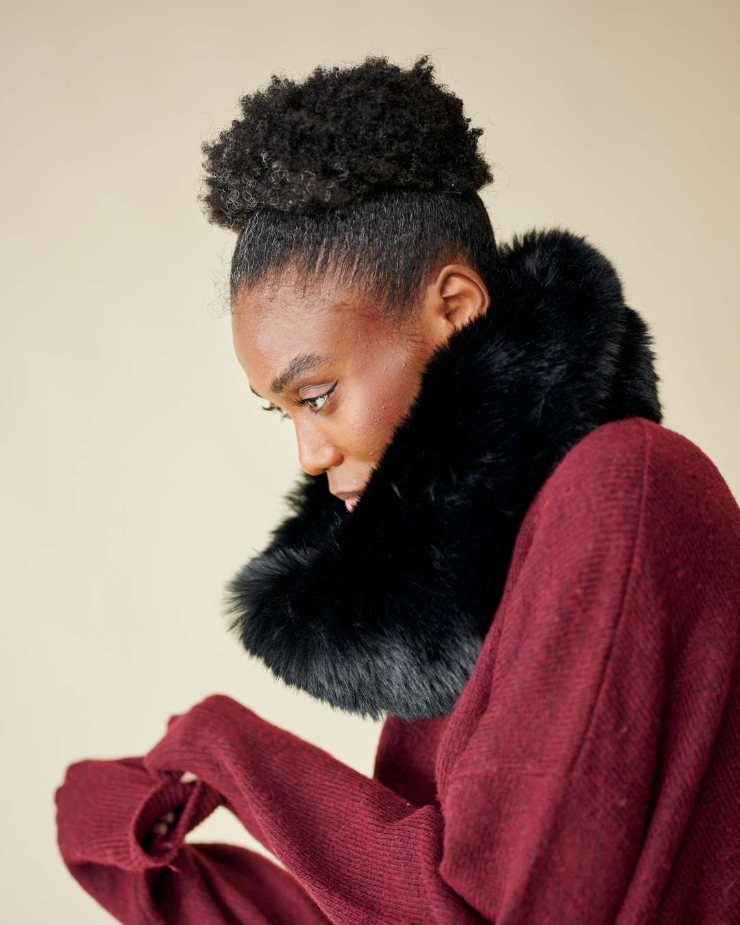 Tour de cou Fausse fourrure - Noir thumbnail 4