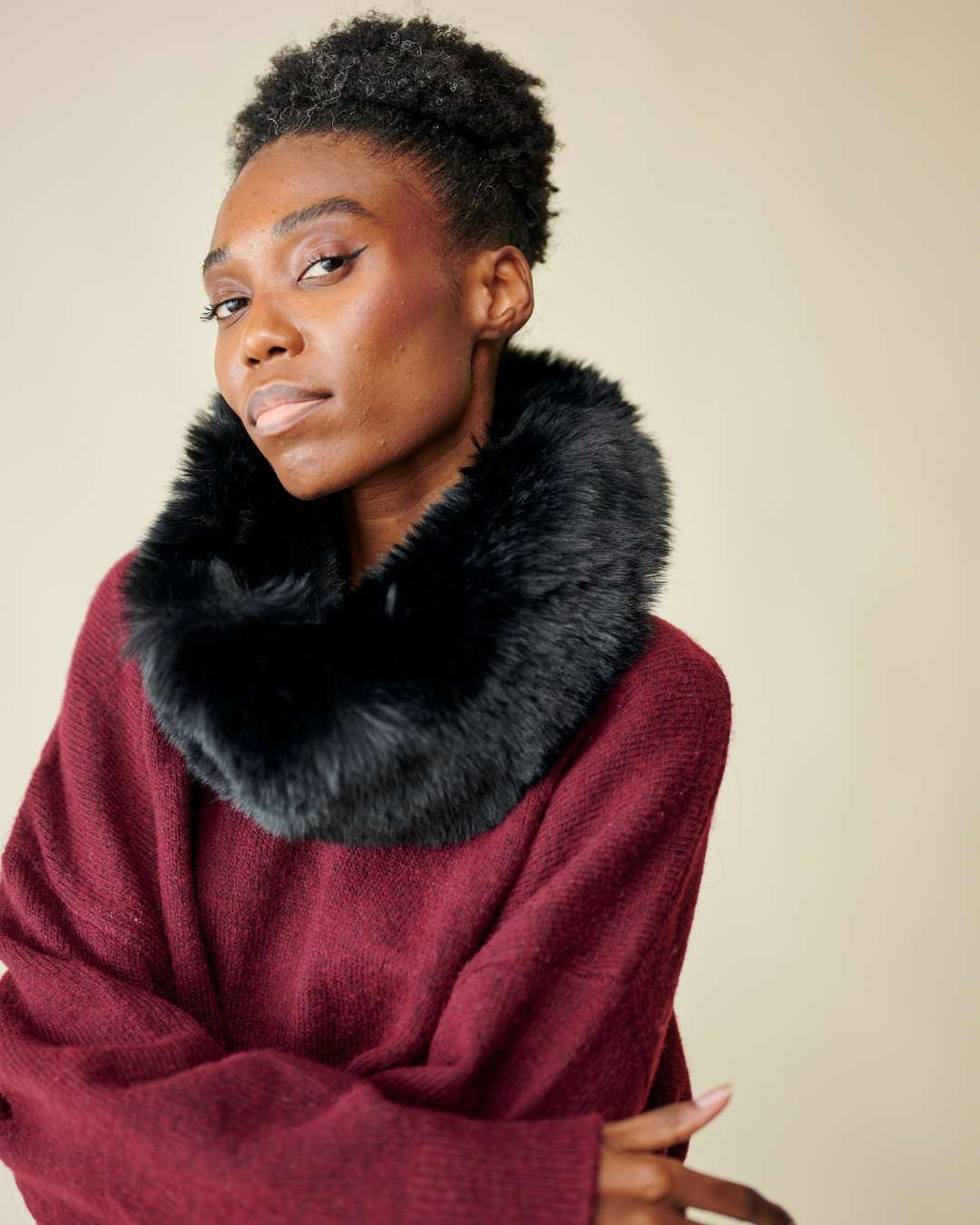 Tour de cou Fausse fourrure - Noir thumbnail 5