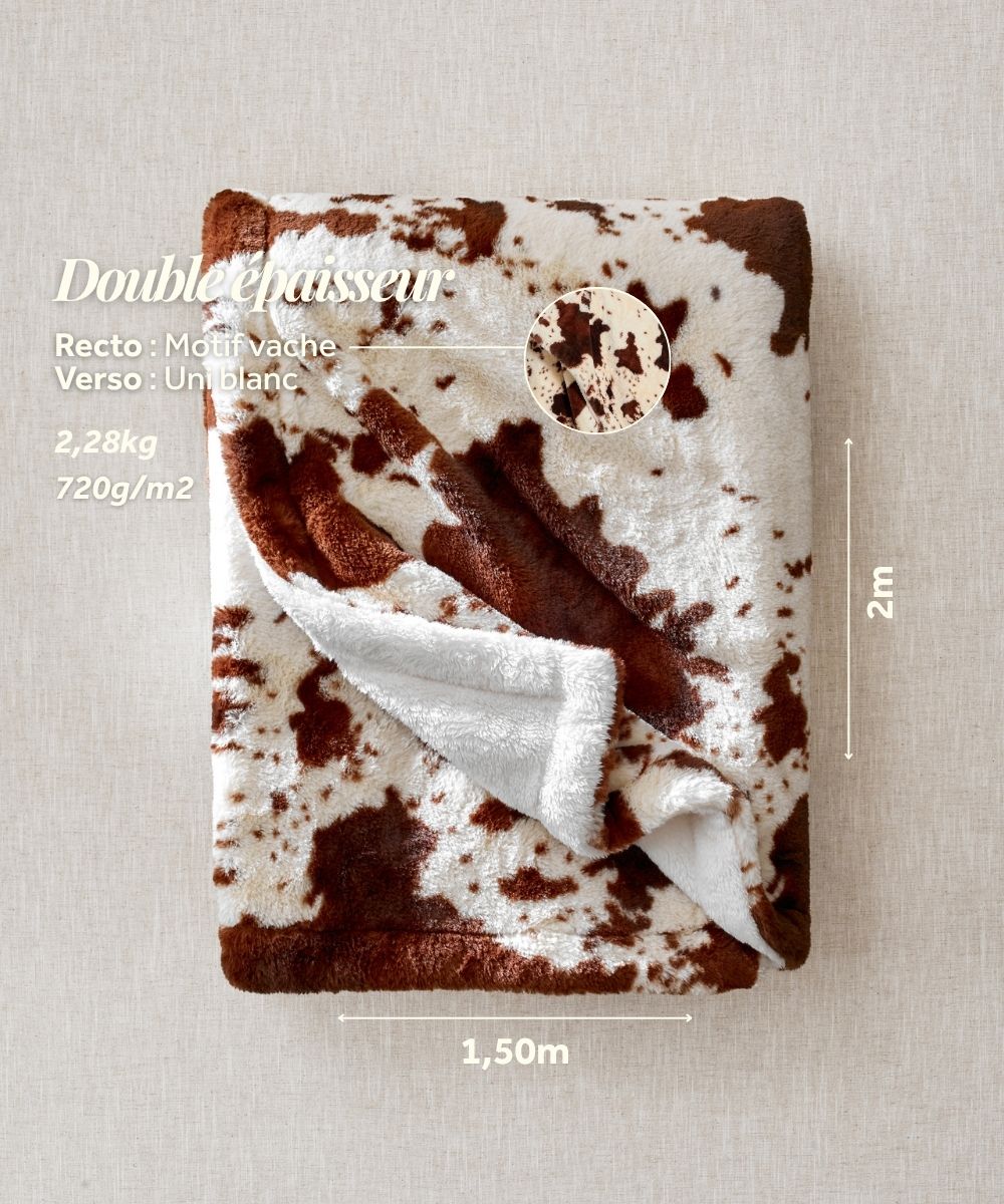 Plaid polaire Cow - Motif Vache thumbnail 7