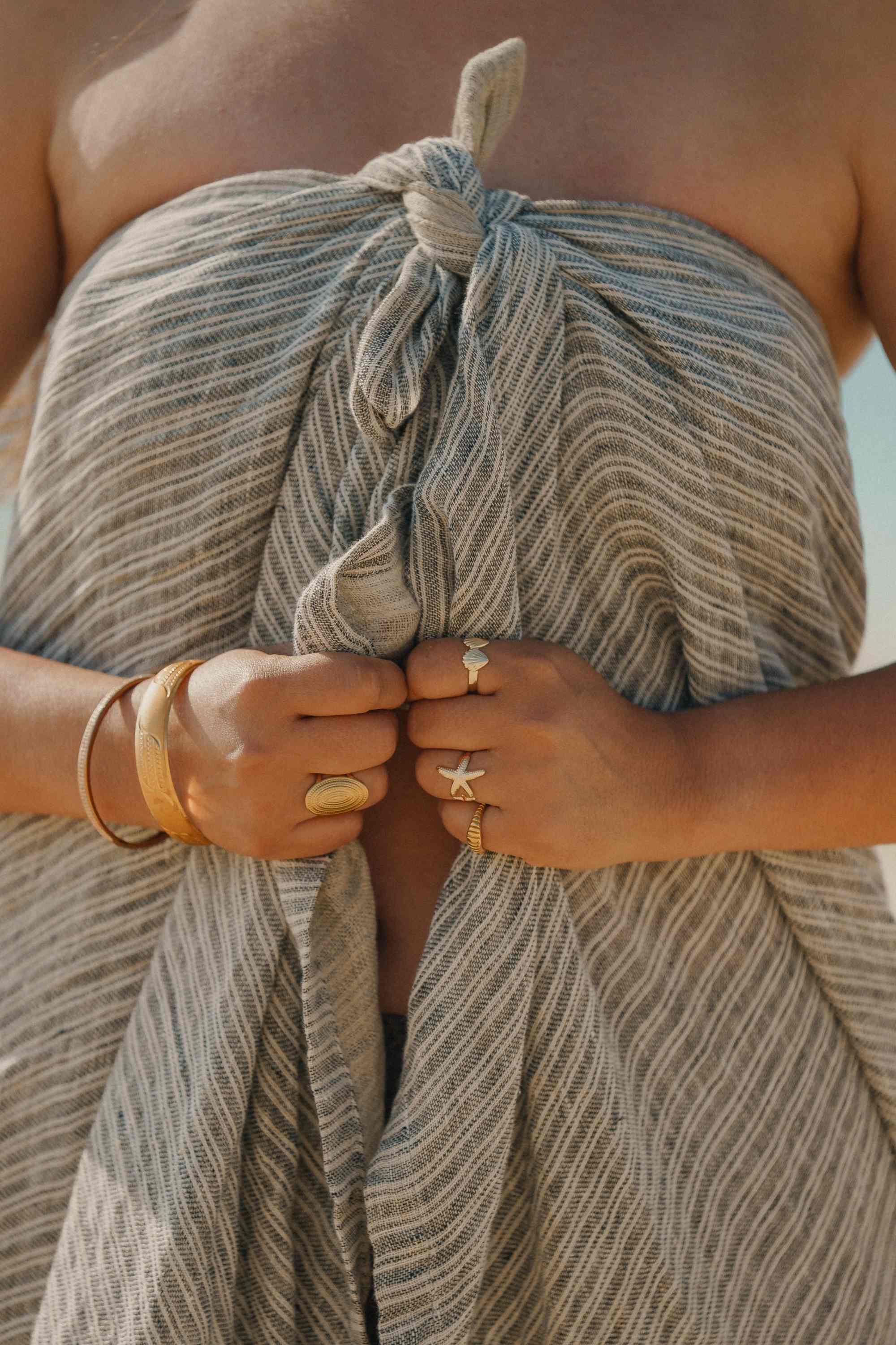 Fouta en lin Bixente Gris