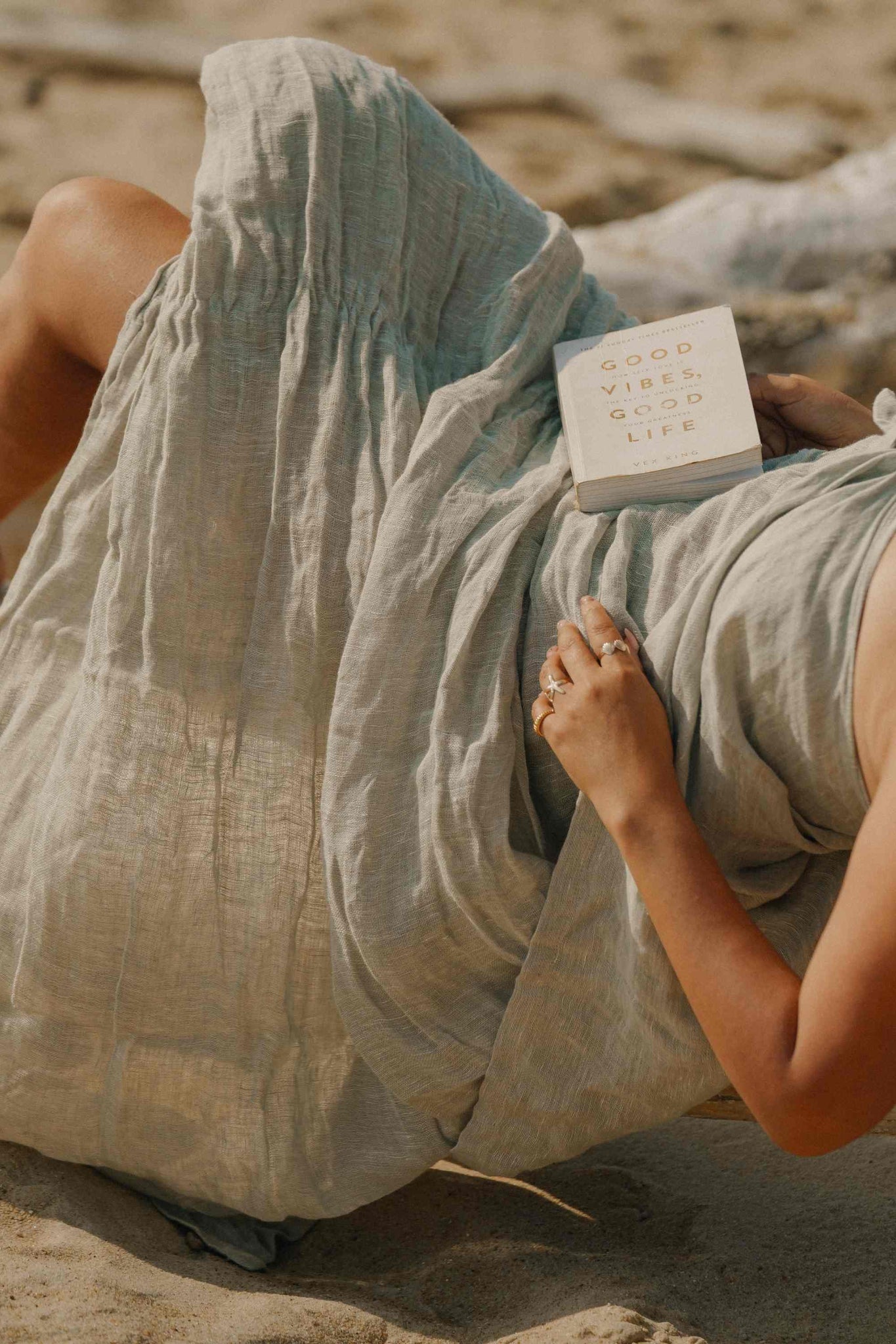 Fouta en lin Bixente Mint thumbnail 3