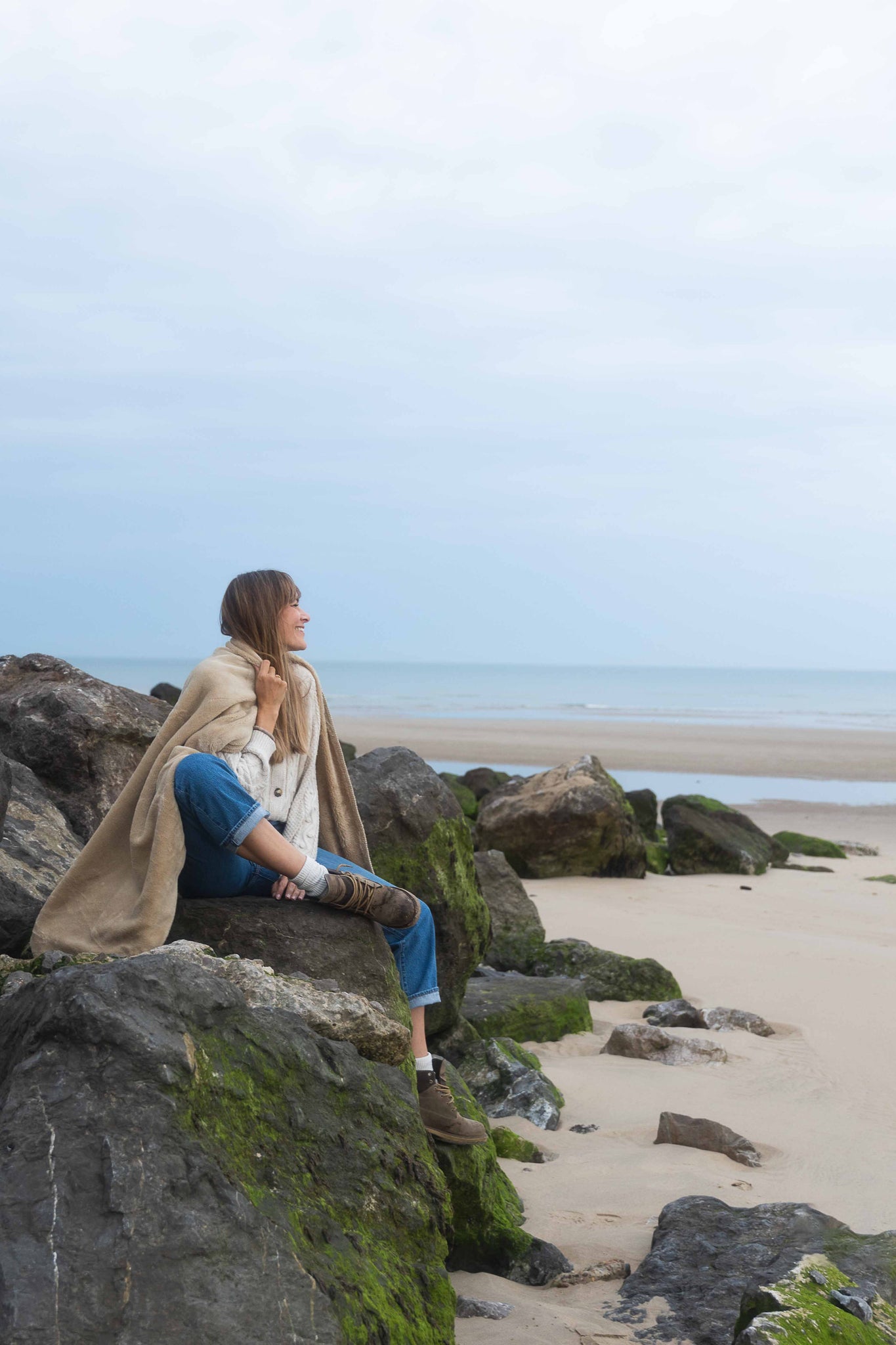 Plaid Cosy Monochrome beige thumbnail 5