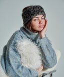 bandeau fourrure leopard gris