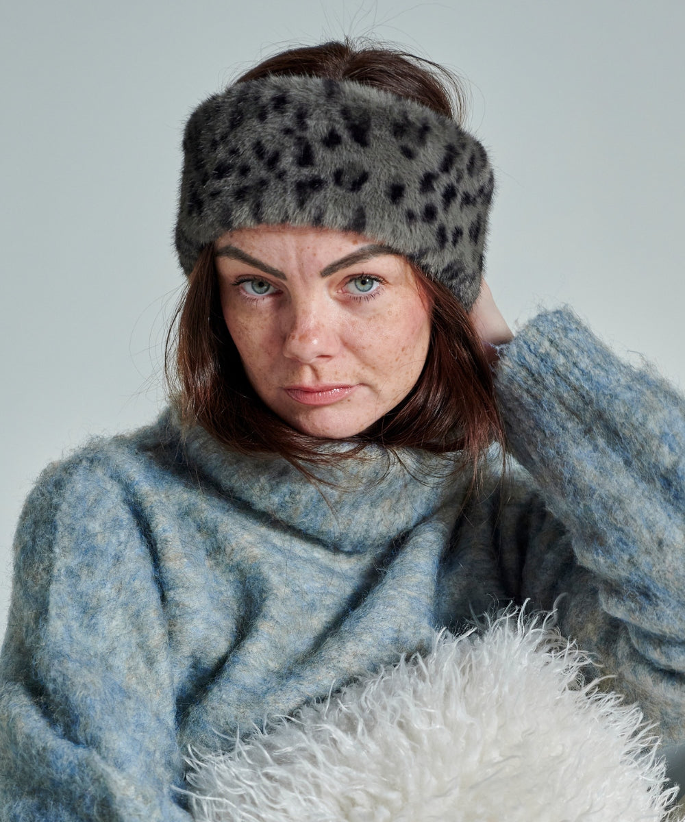 Bandeau Fourrure - Léopard Gris thumbnail 2