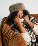 bandeau fourrure marron contraste