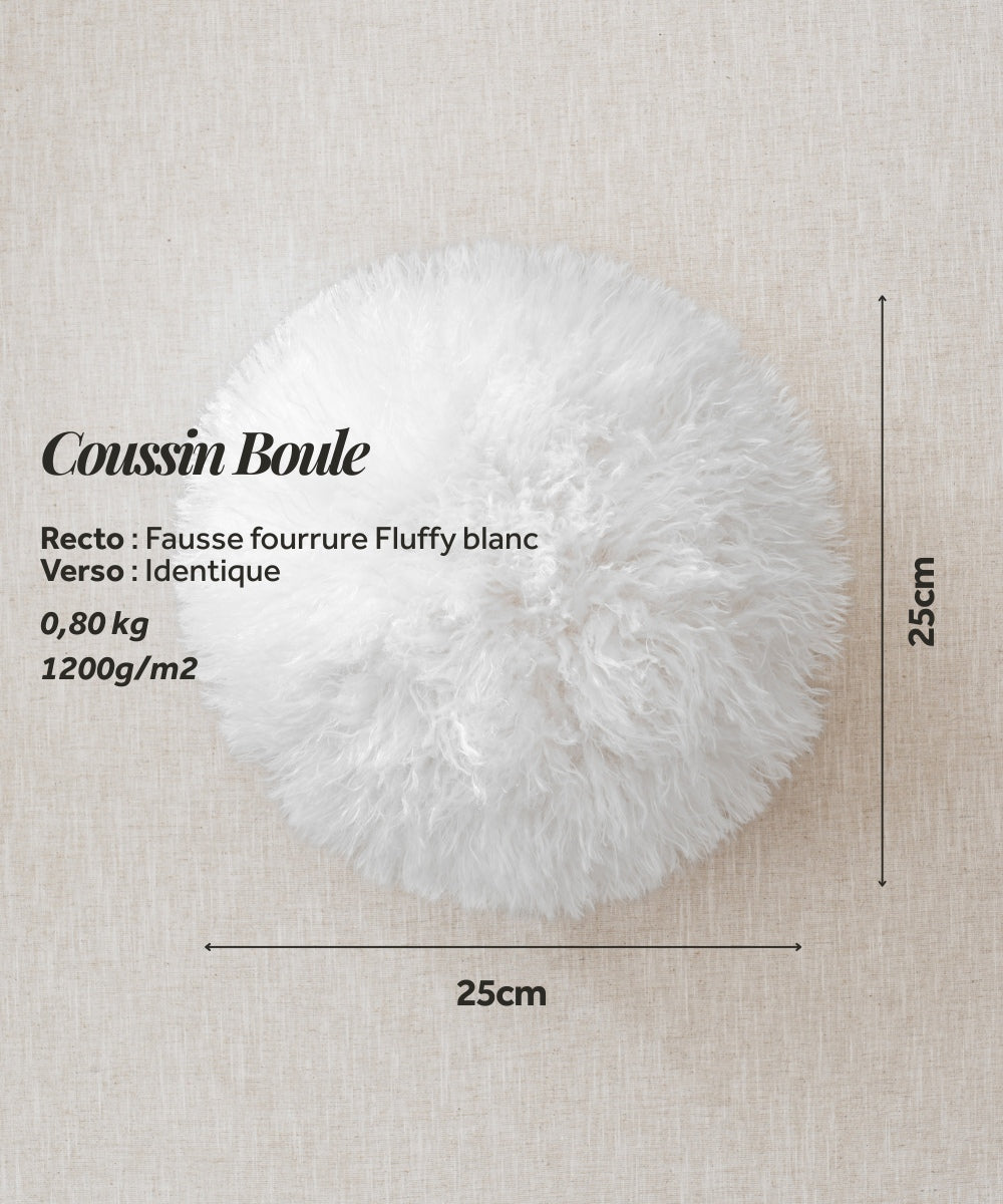 Coussin Boule Fausse fourrure - Douchka thumbnail 4