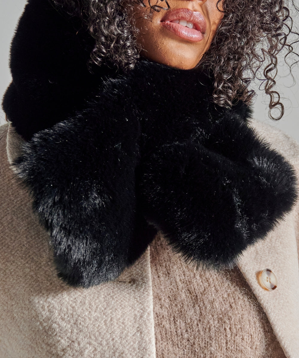 Écharpe Fausse fourrure - Noir thumbnail 2