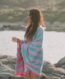 fouta coton rose bleu