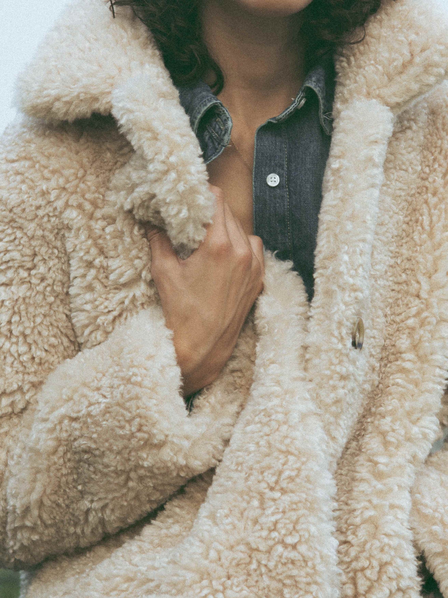 Manteau Fausse fourrure Teddy Bear beige thumbnail 5