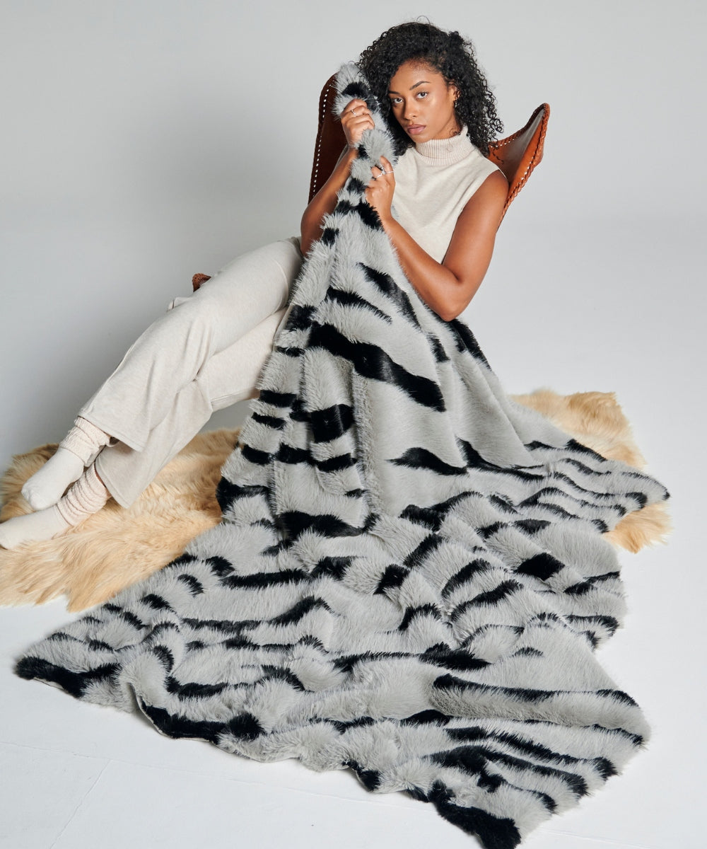 Plaid Fausse Fourrure - Zebra thumbnail 6