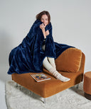 plaid polaire bleu fonce