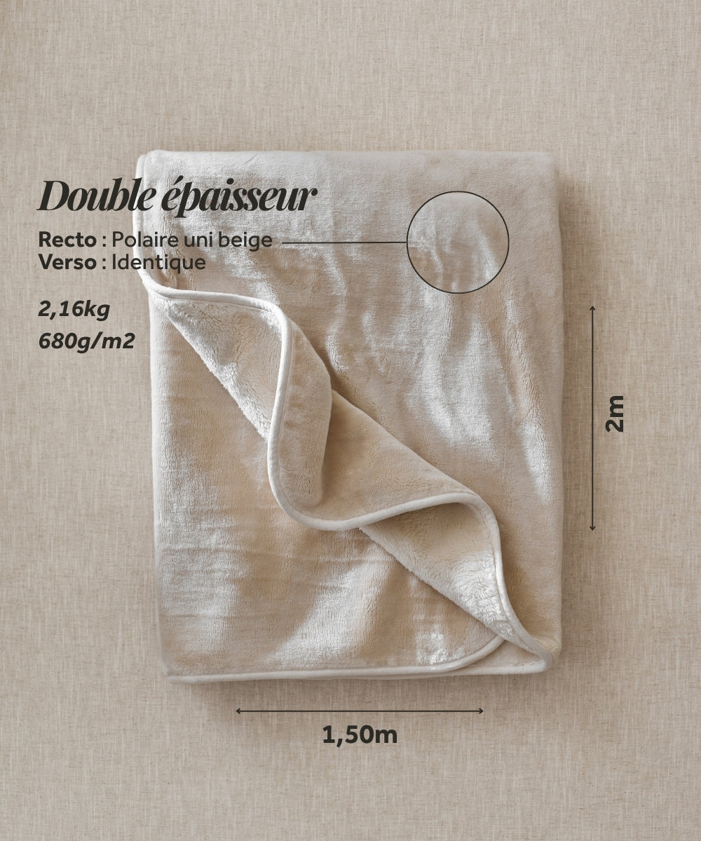 Plaid Polaire Cosy - Beige thumbnail 6