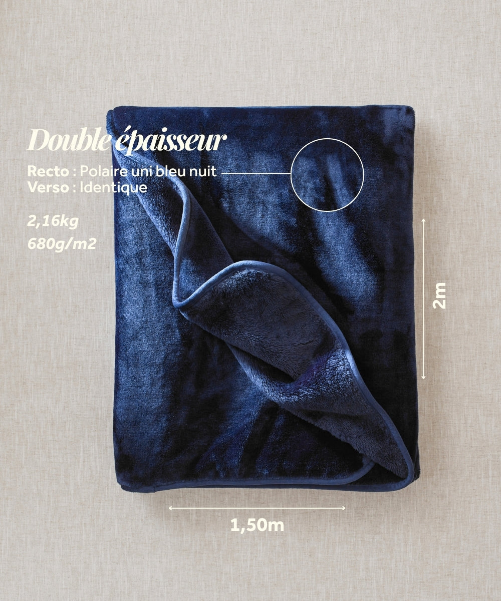 Plaid Polaire Cosy - Bleu Nuit thumbnail 4