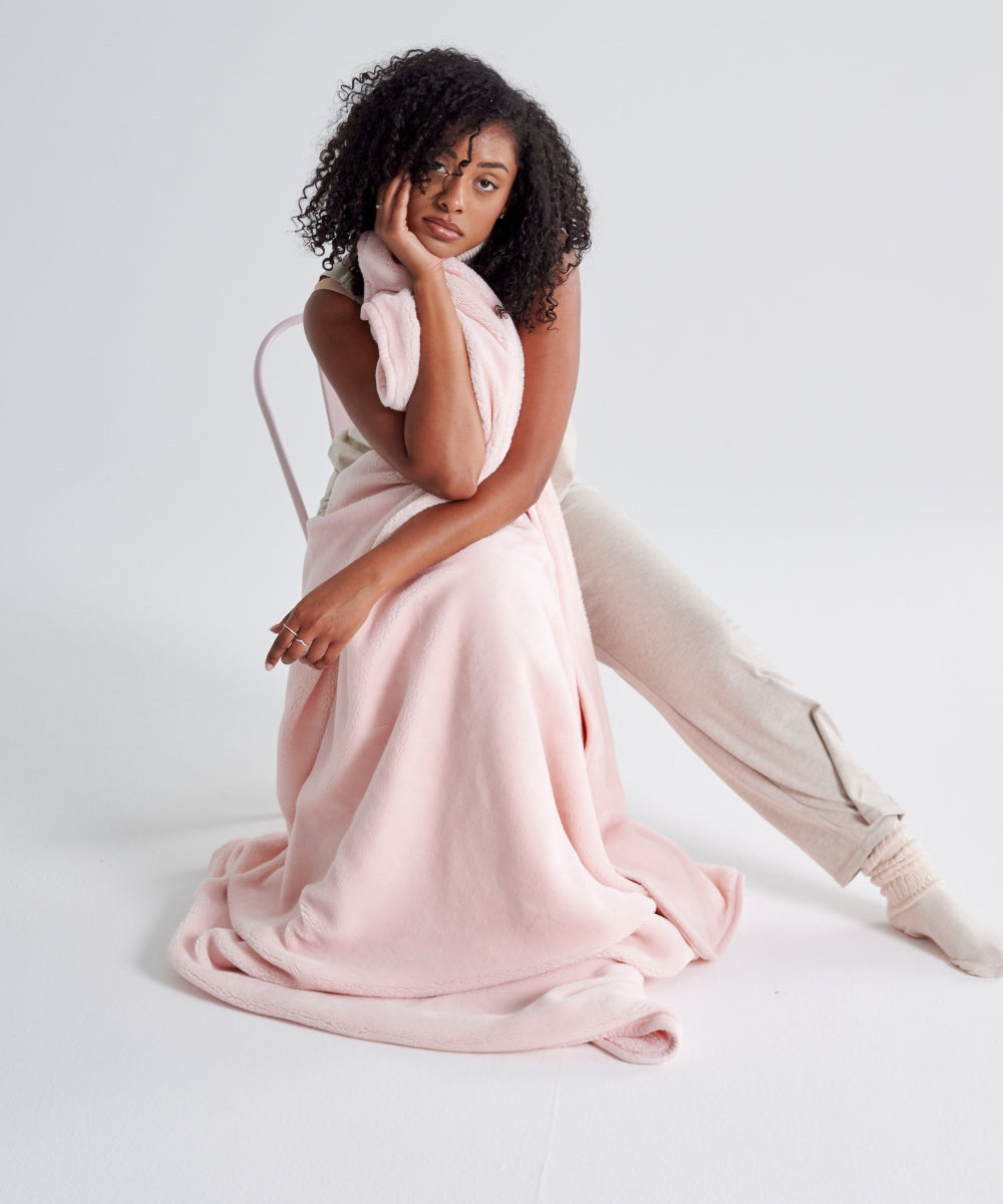 Plaid Polaire Cosy - Rose poudré thumbnail 2