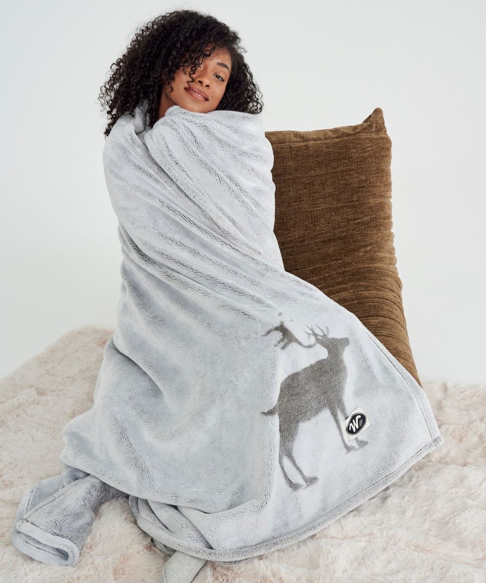 Plaid Polaire - Cerf gris thumbnail 3