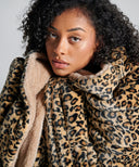 plaid polaire leopard marron