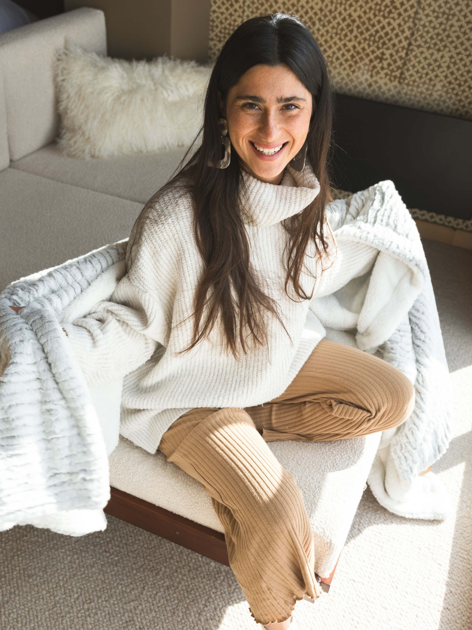 Plaid polaire - Nougatine thumbnail 4