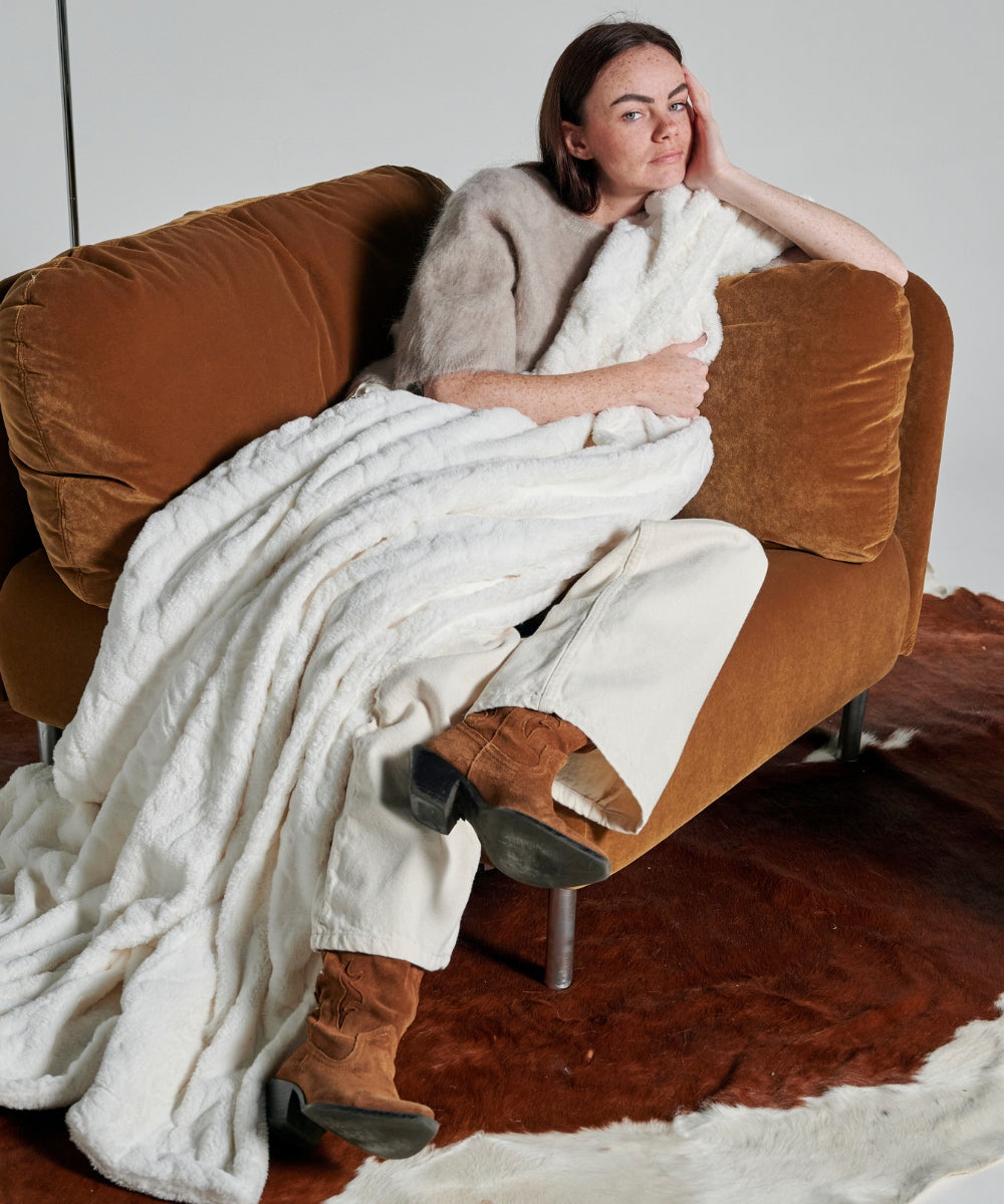 Plaid Ours Polaire blanc thumbnail 2