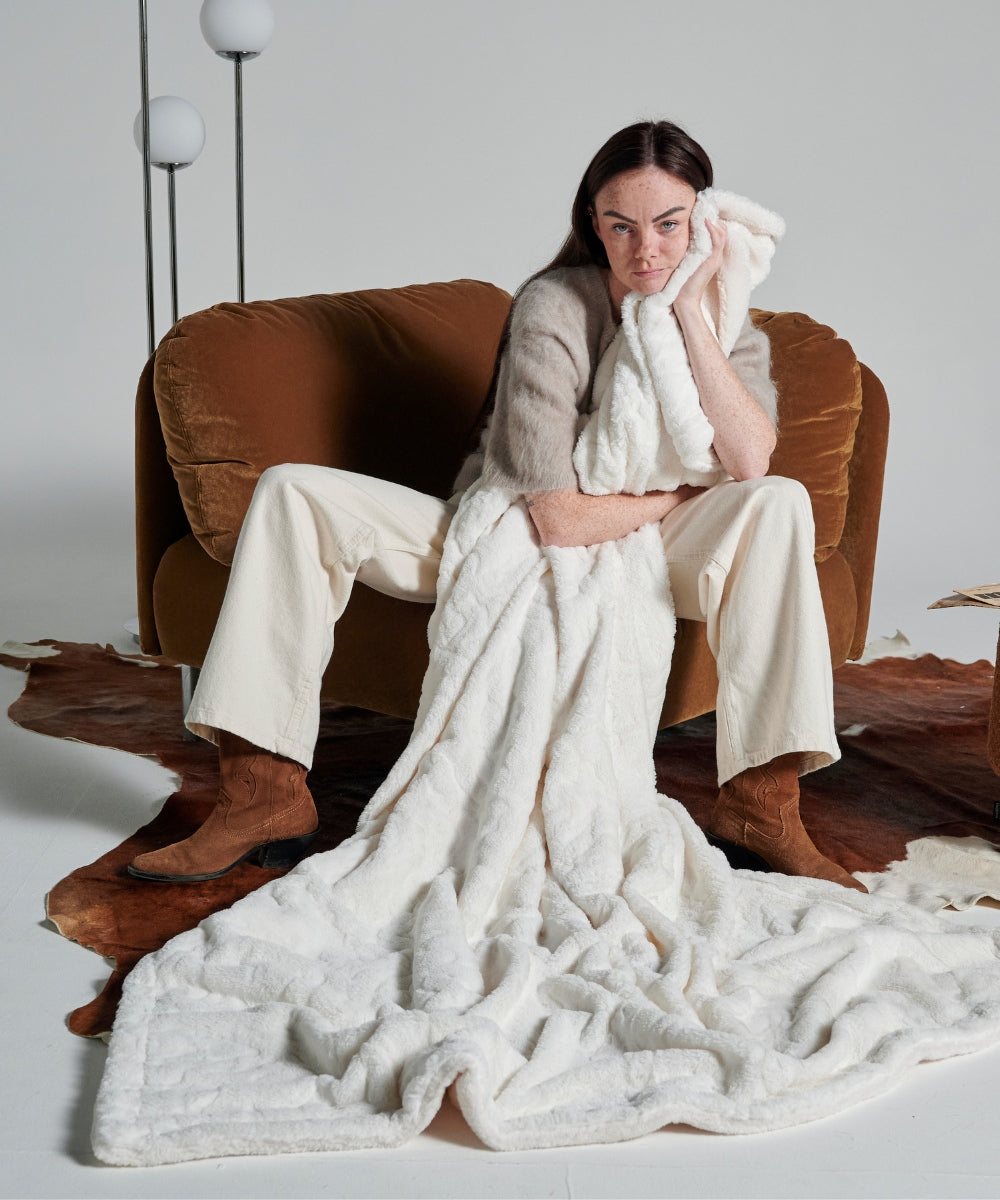 Plaid Ours Polaire blanc thumbnail 3