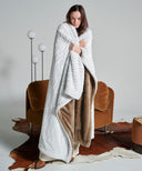 plaid polaire tigre beige