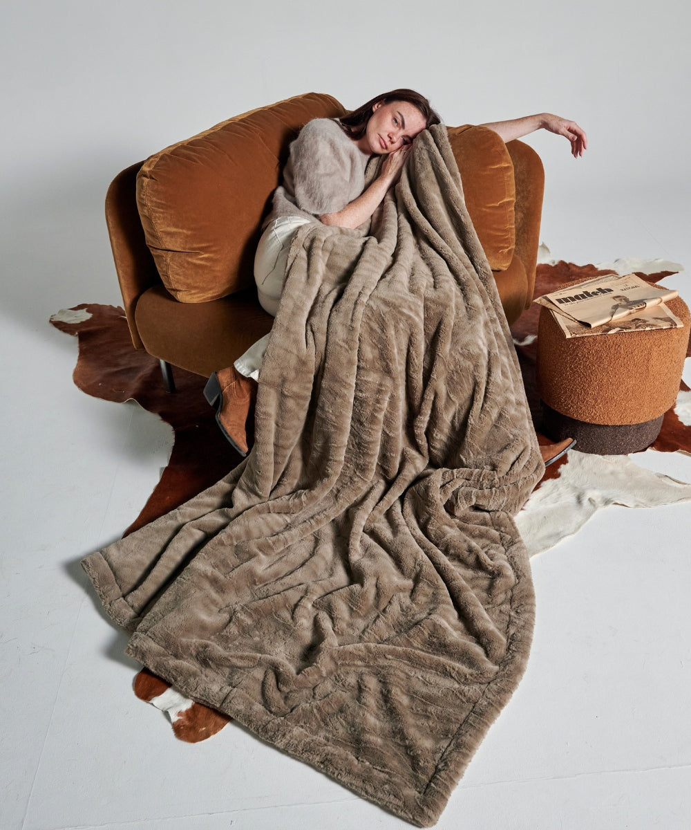 Plaid polaire - Tigre Taupe thumbnail 3