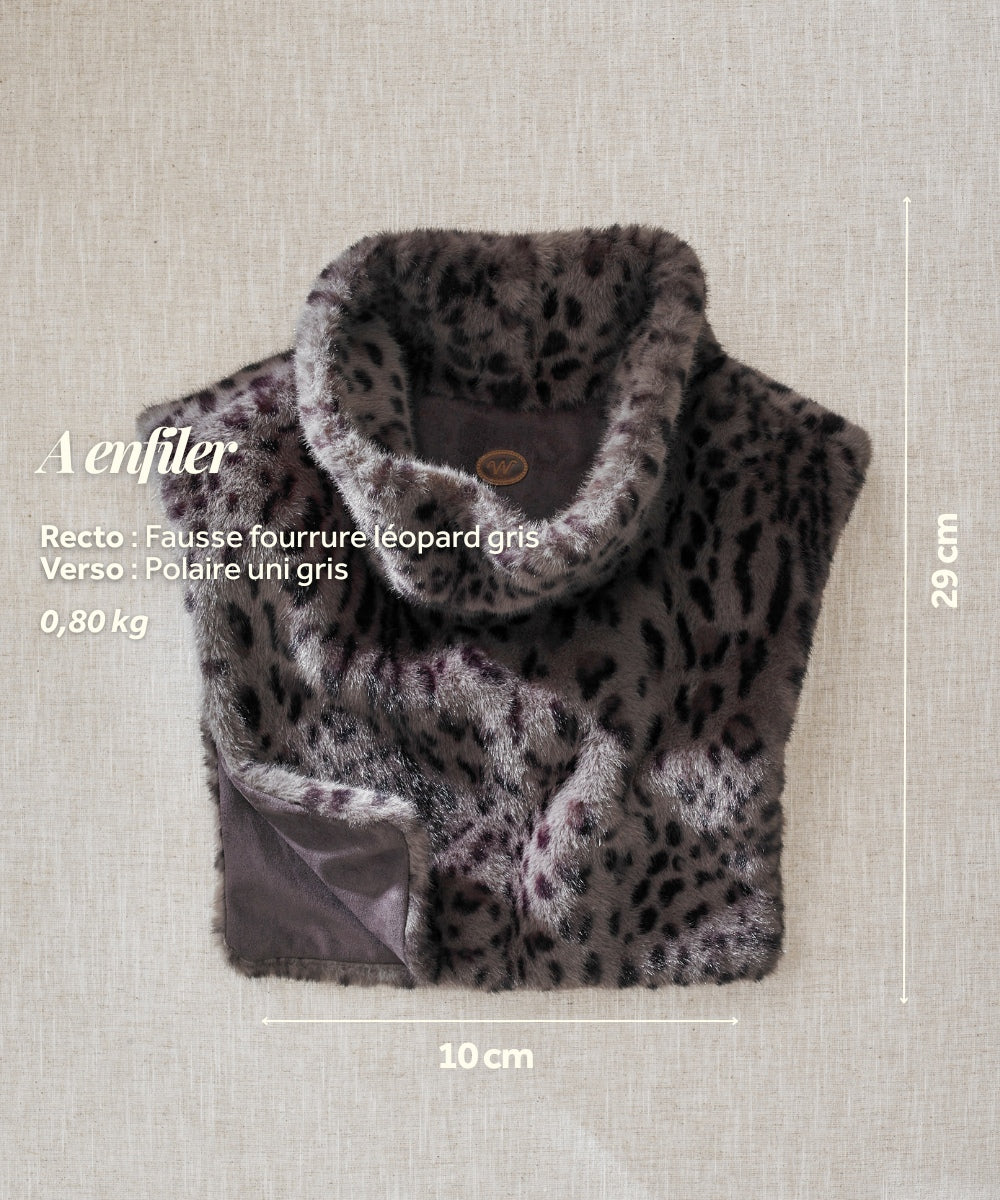 Plastron Fourrure - Léopard gris thumbnail 5