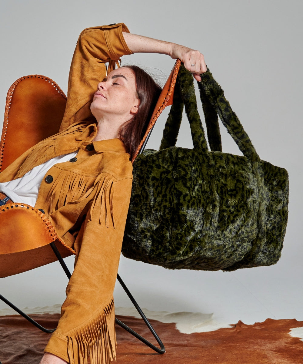 Sac weekender - Léopard Kaki thumbnail 3