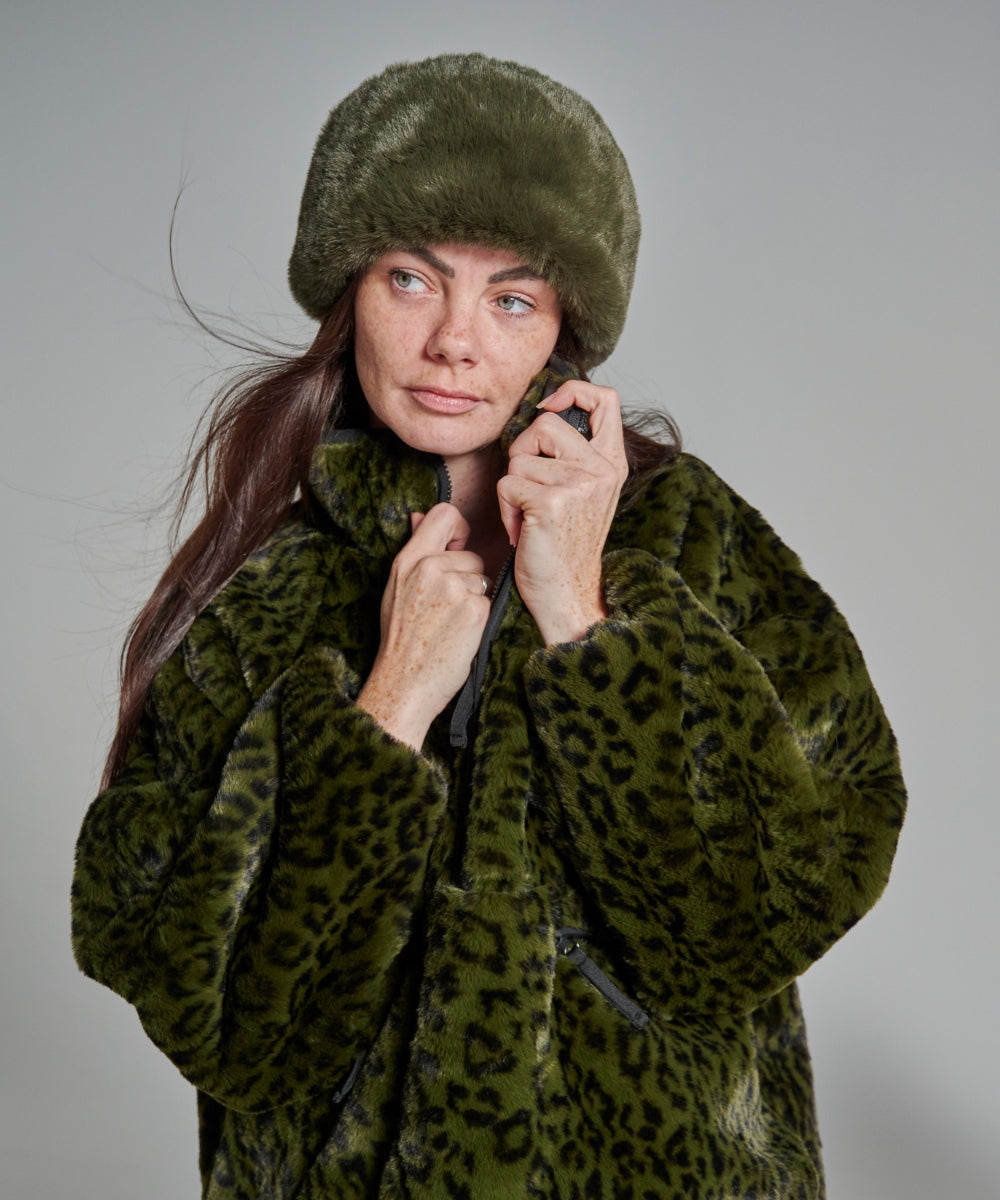 Toque Fourrure Bi-matière Kaki thumbnail 3