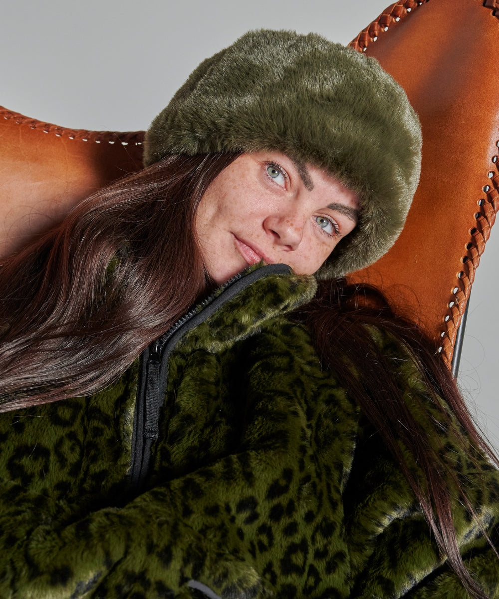 Toque Fourrure Bi-matière Kaki thumbnail 4