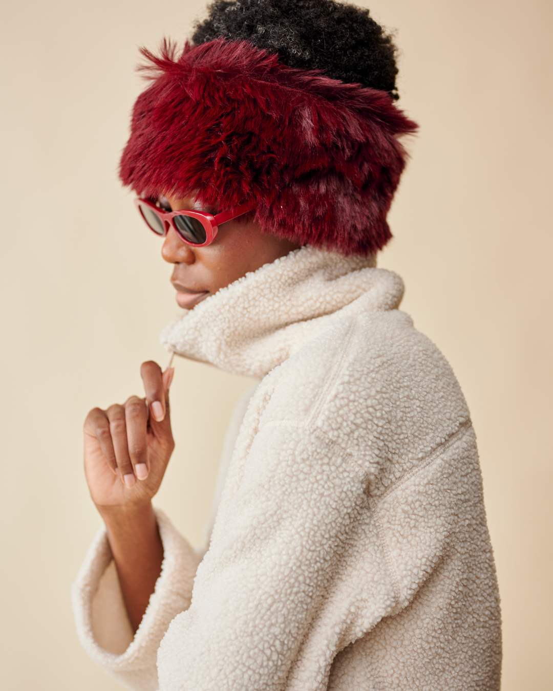 Bandeau Fourrure - Bordeaux thumbnail 5