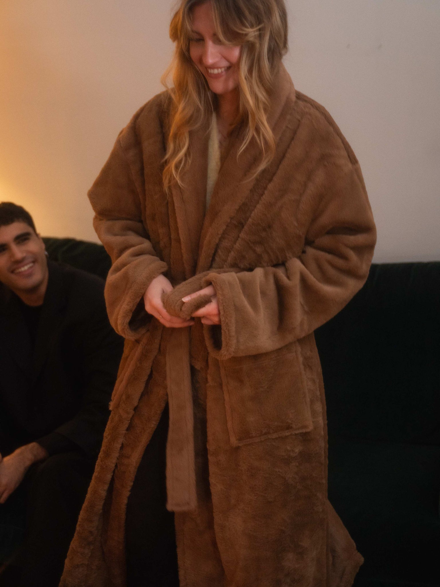 Peignoir Hôtel - fausse fourrure Camel thumbnail 5