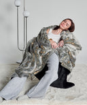 Plaid Fausse fourrure Frisson Sombre gris