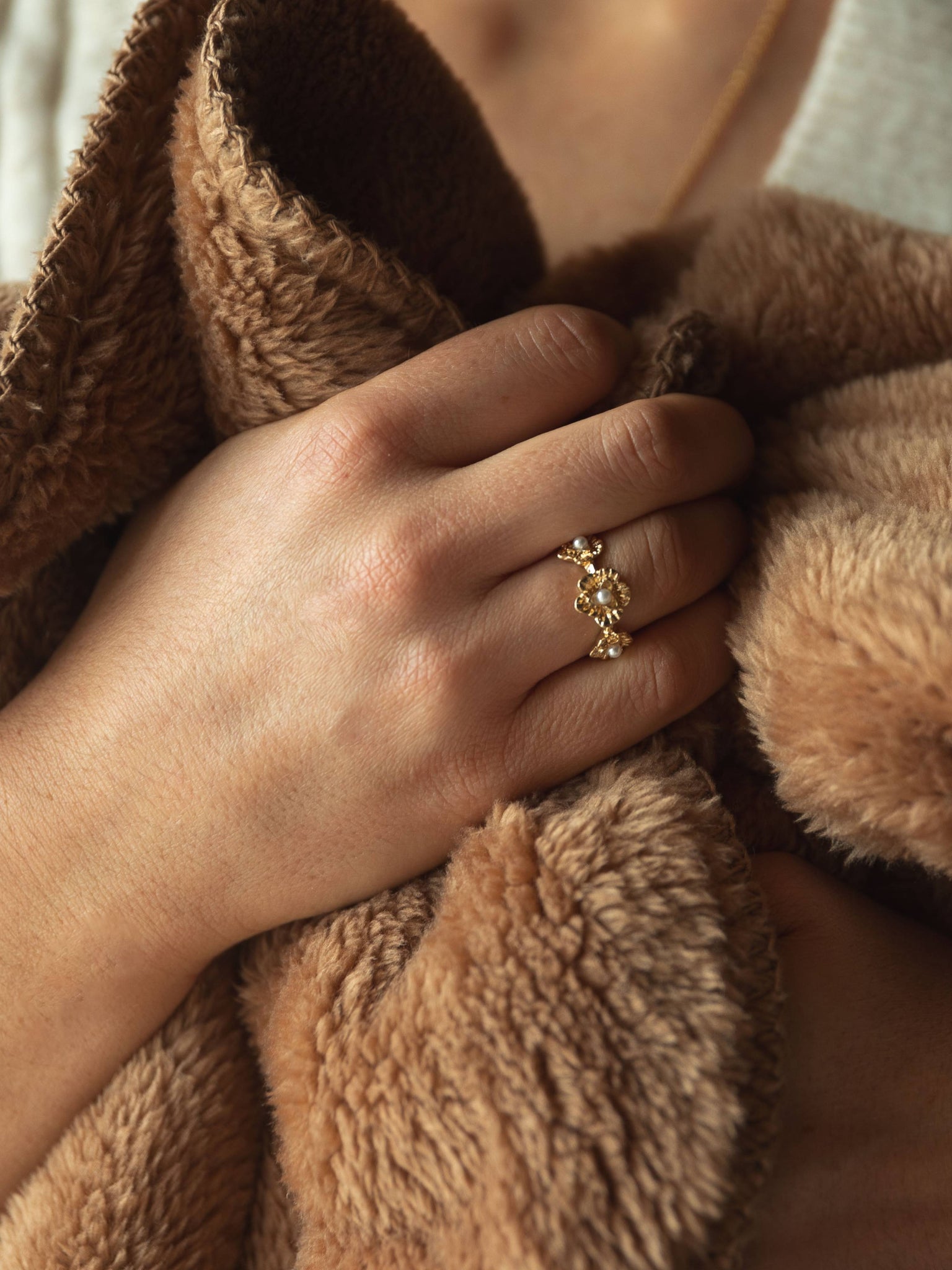 Plaid Cosy Monochrome Camel marron thumbnail 2