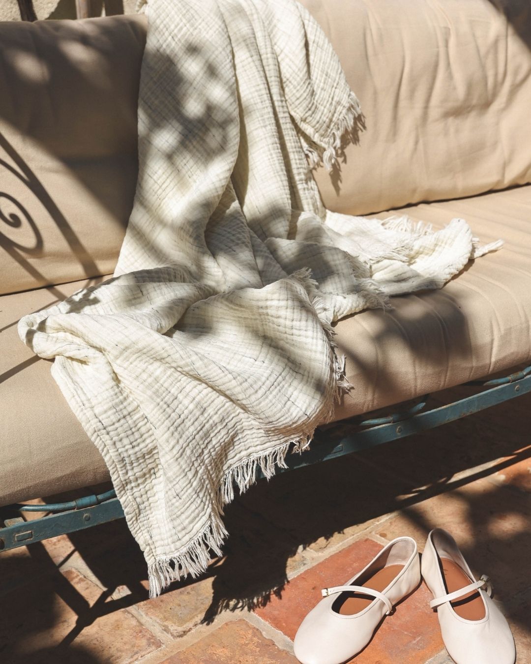 Beige Heather Cotton Gauze Fouta thumbnail 2