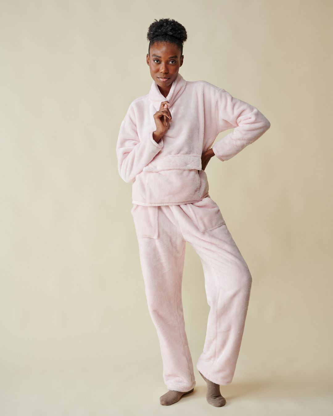 Pyjama polaire rose thumbnail 3